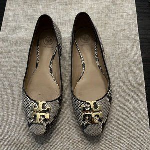 Tory Burch Snakeskin Grey/Cream Flats - size 7
